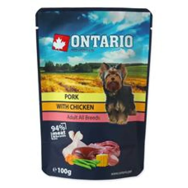 Kapsička ONTARIO Dog Pork with Chicken in Broth 100 g
