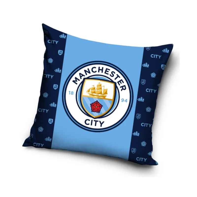 Futbalový vankúšik Manchester City Blue Stripe 40x40 cm