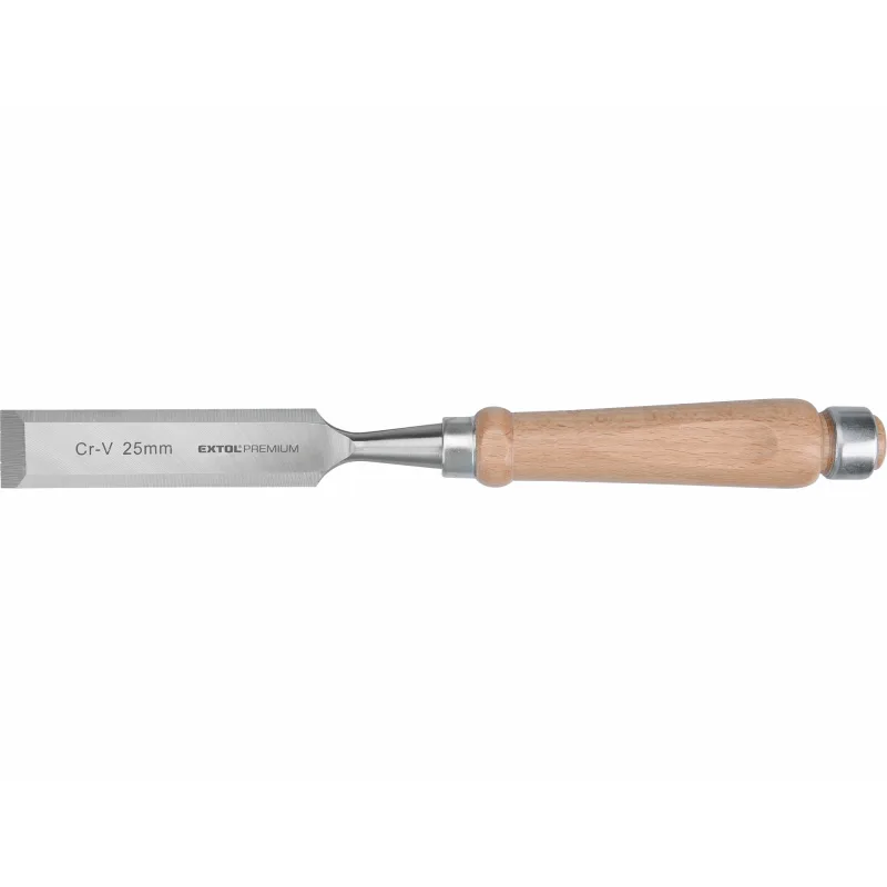 Dláto s drevenou rukoväťou, 25mm, dĺžka 280mm, CrV, EXTOL PREMIUM