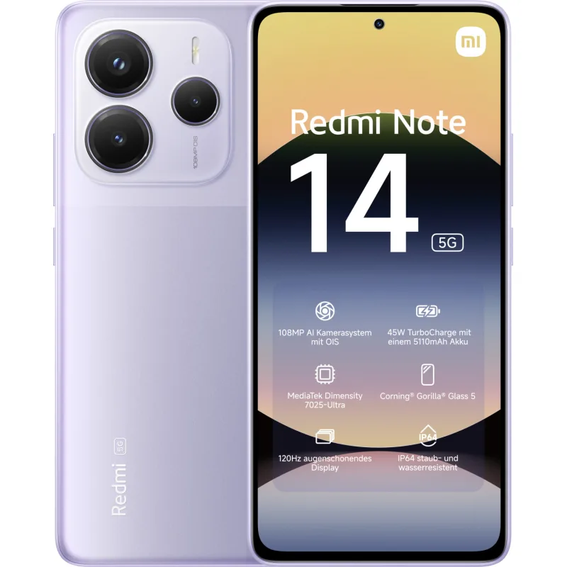Xiaomi Redmi Note 14 5G/ 8GB/ 256GB/ Lavender Purple 60946