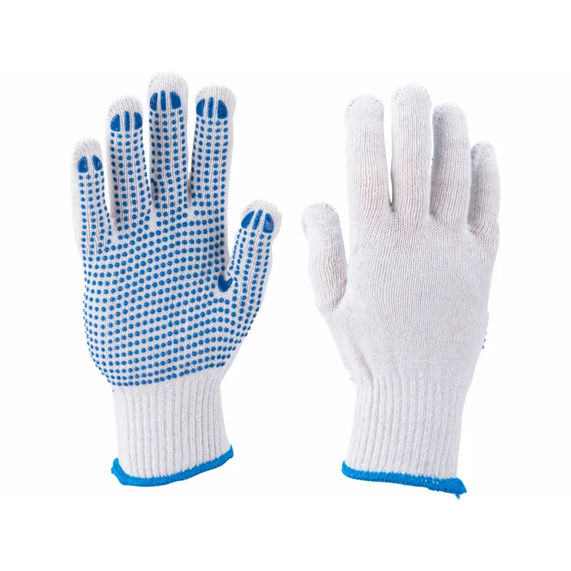 Rukavice bavlnené s PVC terčíkmi na dlani, 10", EXTOL CRAFT
