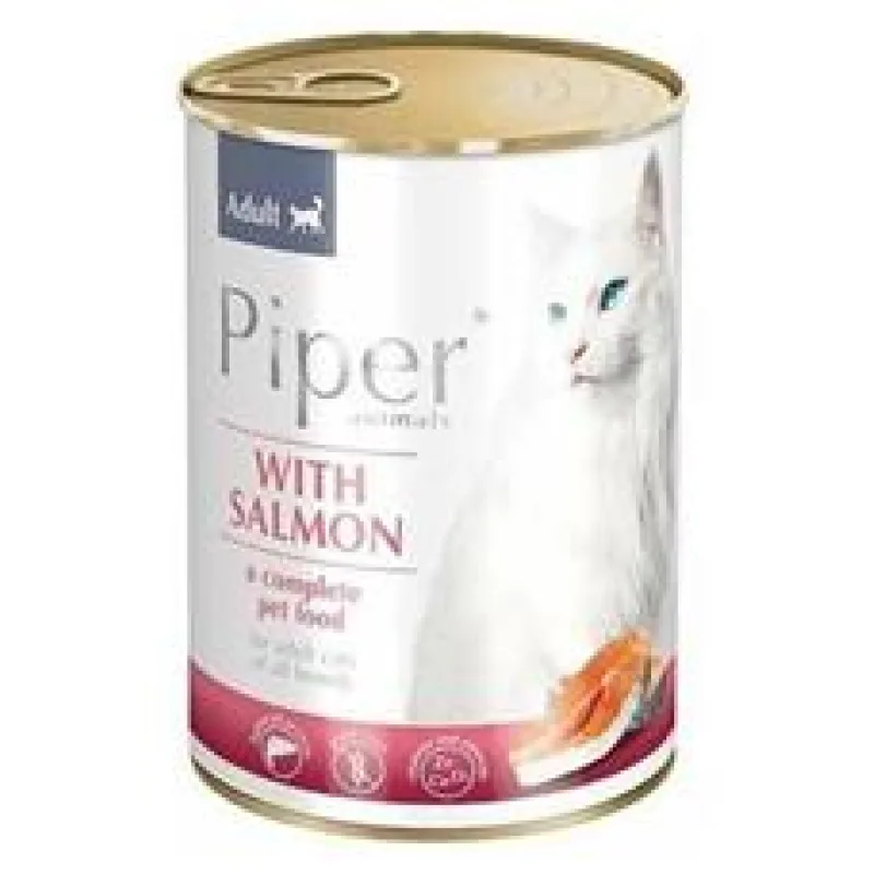 PIPER CAT konzerva pro kočky, s lososem 400 g