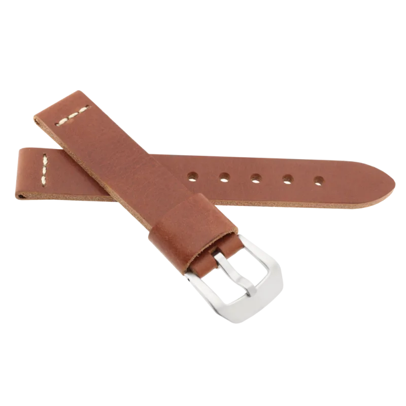 JVD Kožený unisex hnědý řemínek na hodinky R41103/24