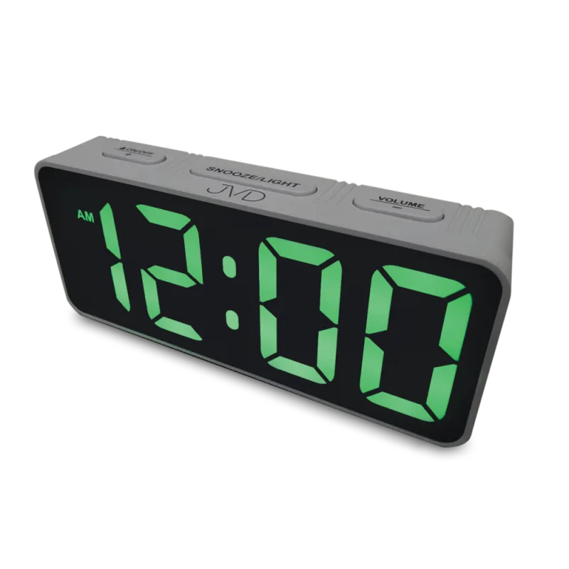 JVD Digitální černý moderní budík do el. sítě JVD SB524.1 se zelenými LED číslicemi