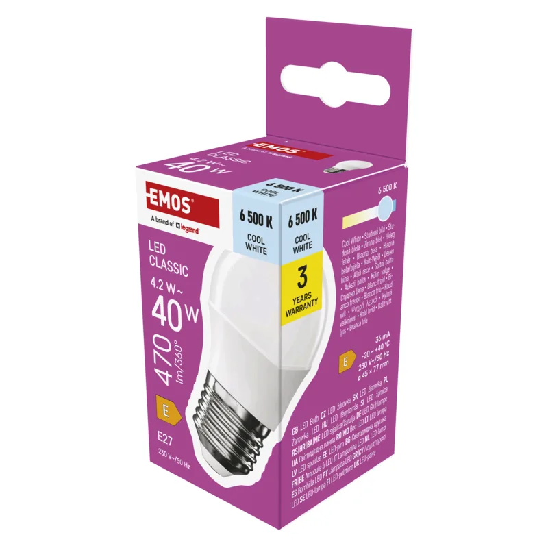 EMOS LED CLS MINI GLOBE 4, 2 W (40 W) 470lm E27 CW 1525733126