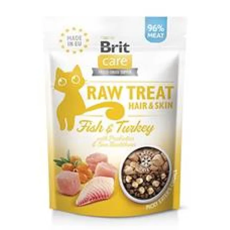 Brit Raw Treat Cat Hair&Skin, Fish&Turkey 40 g