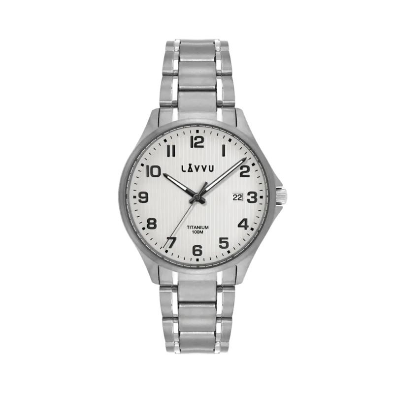 Titanové hodinky se safírovým sklem LAVVU TITANIUM LILLEHAMMER Silver LWM0151