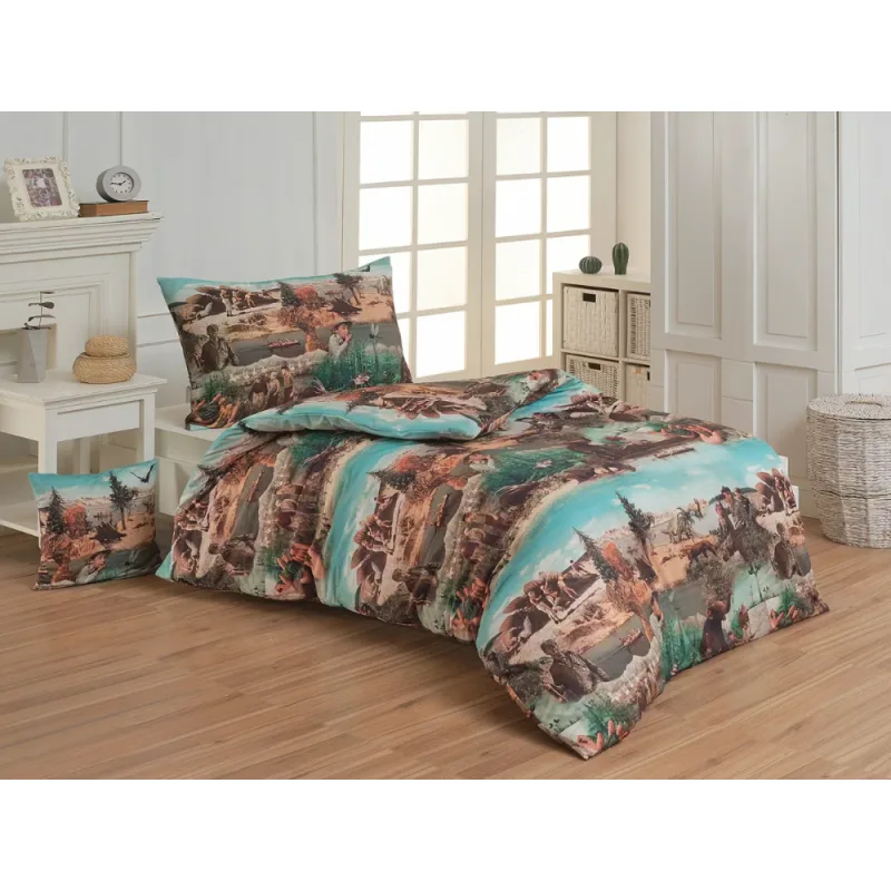 Matějovský Posteľné obliečky Bavlna Deluxe digitál Cesta do praveku 140x220/70x90 cm