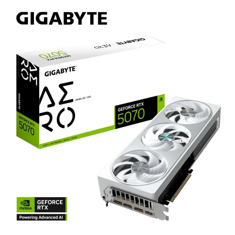 GIGABYTE VGA NVIDIA GeForce RTX 5070 AERO OC 12G, 12G GDDR7, 3xDP, …