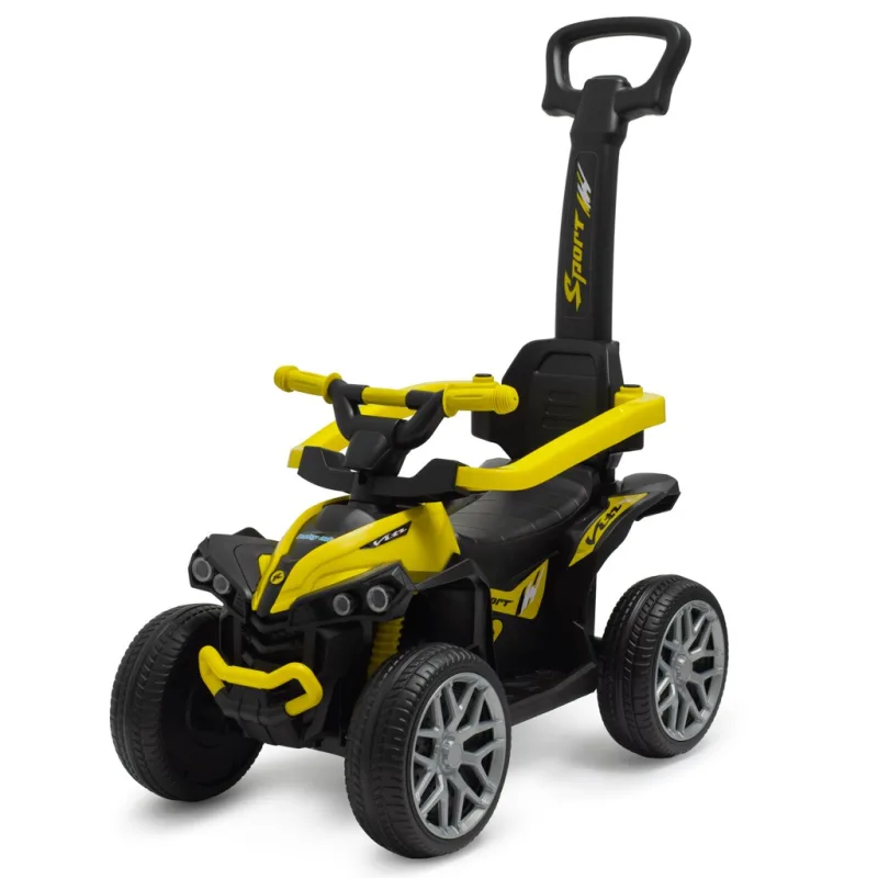 Detské odrážadlo s vodiacou tyčou Baby Mix Mega Prime EVA žlté