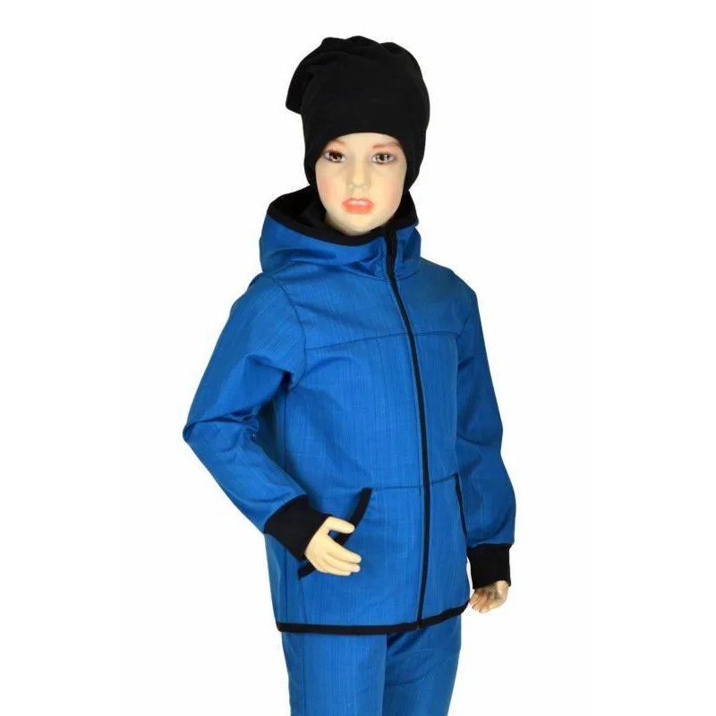 Detská bunda - bambusový softshell - petrolej, veľ. 80-116