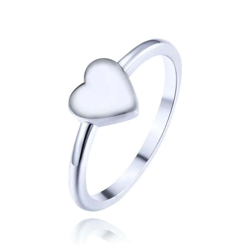 MINET Elegantní stříbrný prsten se srdcem vel. 52 JMAS0281SR52