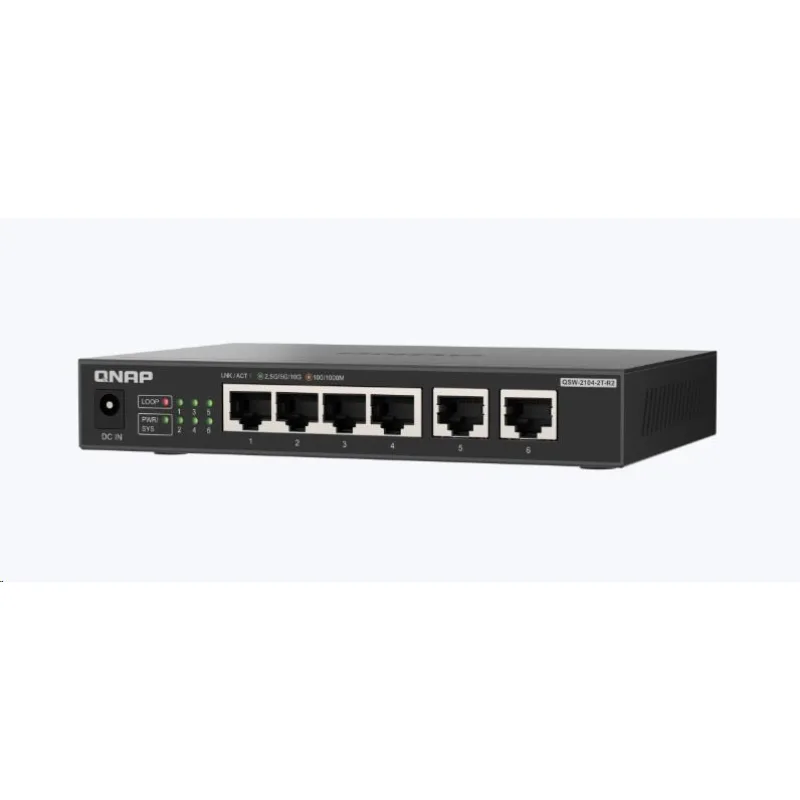 QNAP switch QSW-2104-2T-R2 (4x 2, 5GbE RJ45 a 2x 10GbE RJ45) QSW-2104-2T…