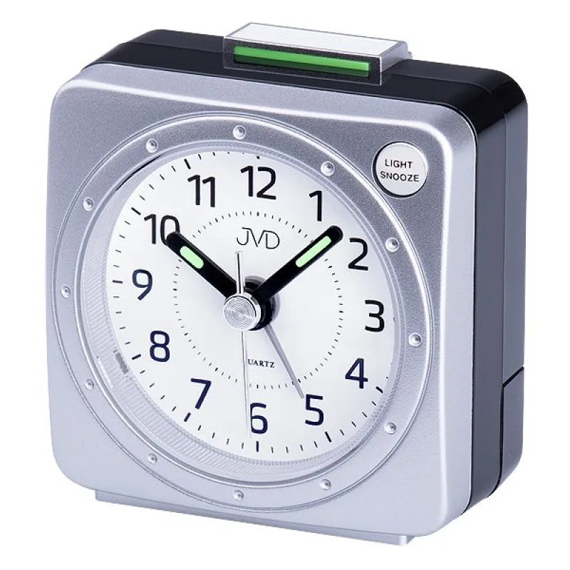 JVD Nejlevnější baterkový budík JVD quartz SR220.2 s osvětlením