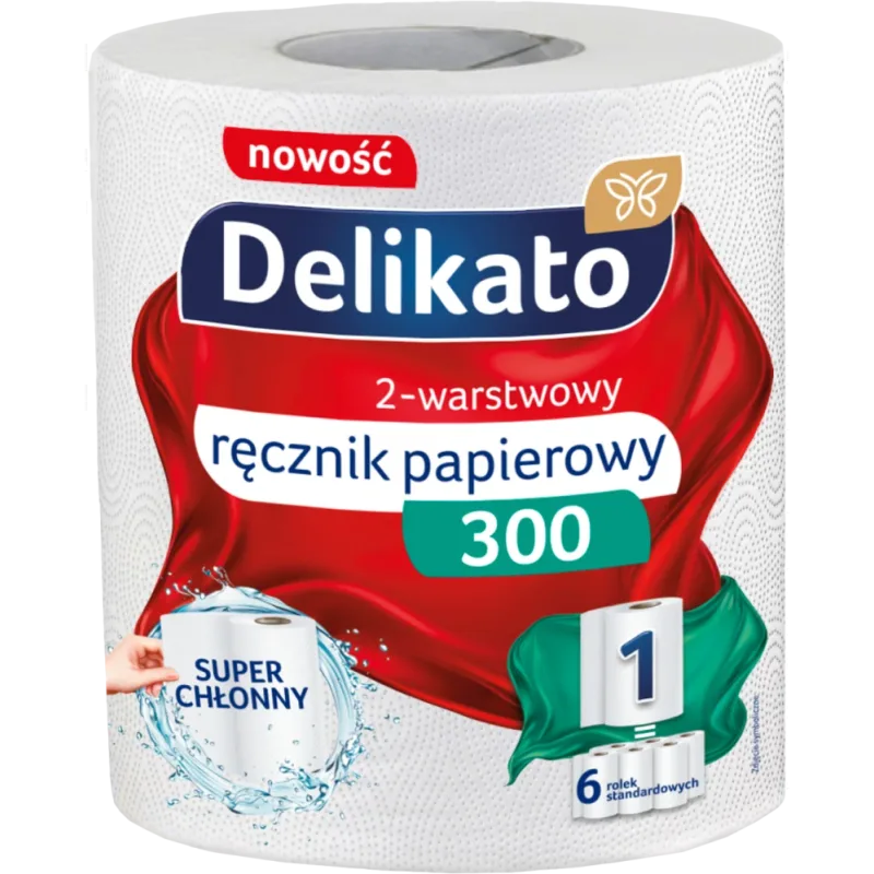 Delikato REC300 MAXI XL 2V papierové utierky biele 300 listov