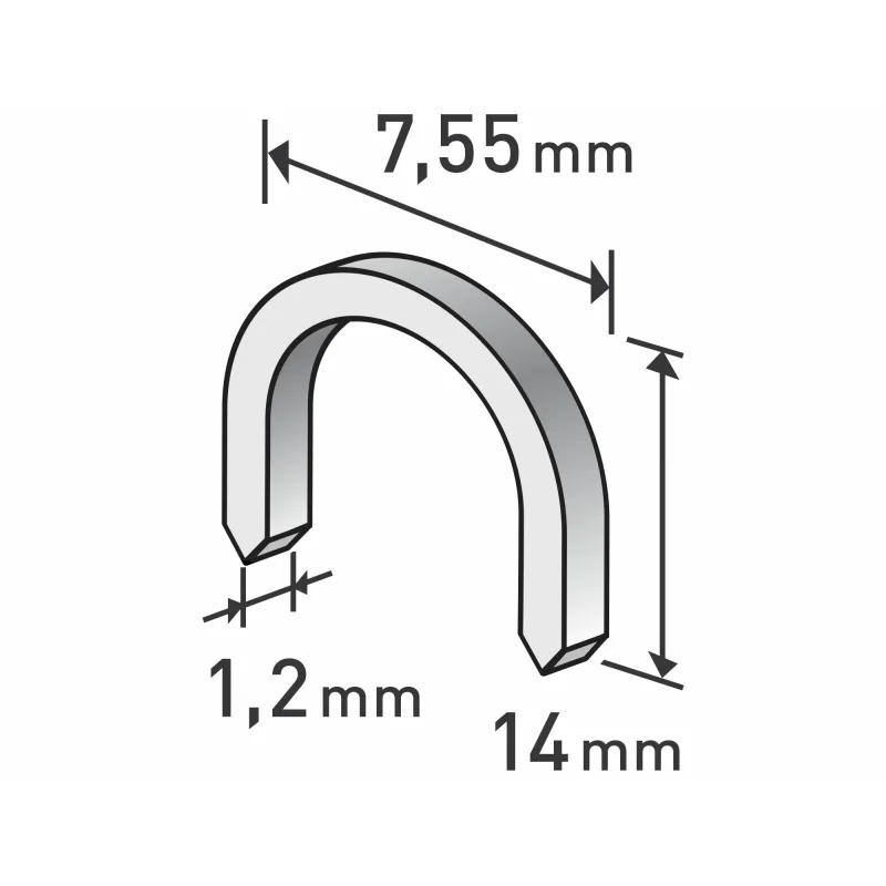 Spony oblé do sponkovacej pištole 14mm, 7,55x1,2mm, 1000ks, EXTOL PREMIUM