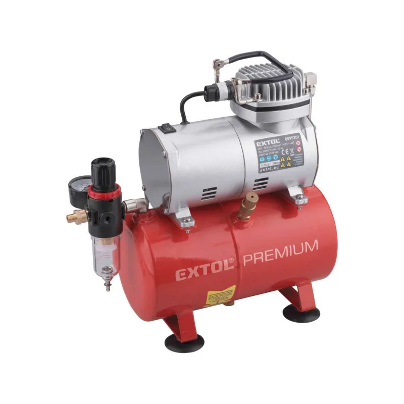 Kompresor bezolejový, 150W, max. tlak 6bar, nádrž 3l, EXTOL PREMIUM