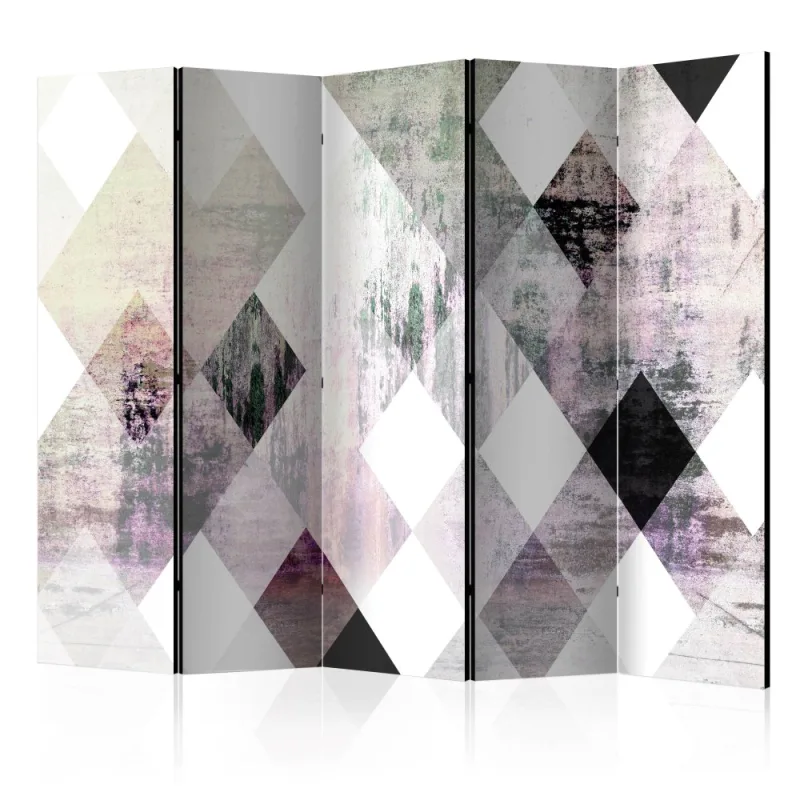 Artgeist Paraván - Rhombic Chessboard (Pink) [Room Dividers]