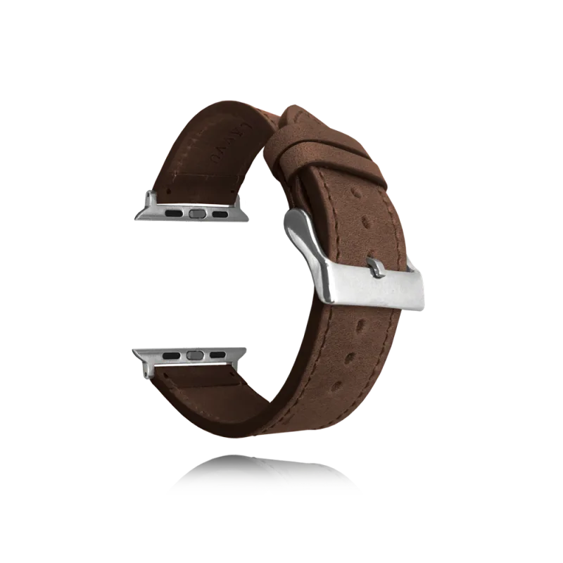 LAVVU Tmavě hnědý kožený řemínek LAVVU Top Grain pro APPLE WATCH 42-44 mm LSXACS2