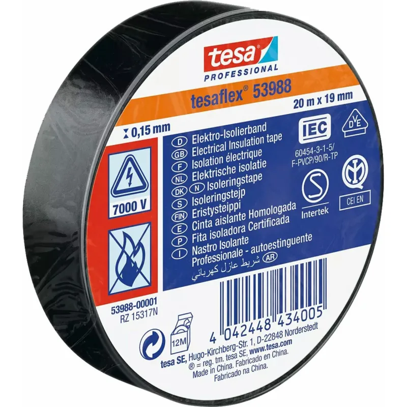Páska 53988 elektroizolačná čierna 19mm x 20m, Tesa