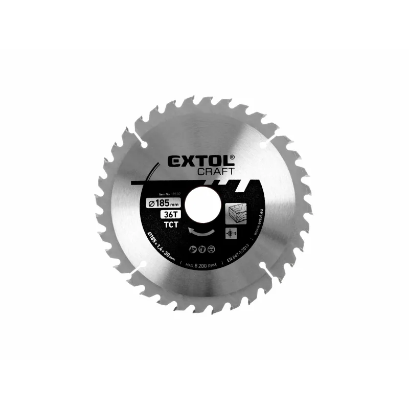 Kotúč pílový s SK plátkami, 185x1,4x30mm, 36z, EXTOL CRAFT