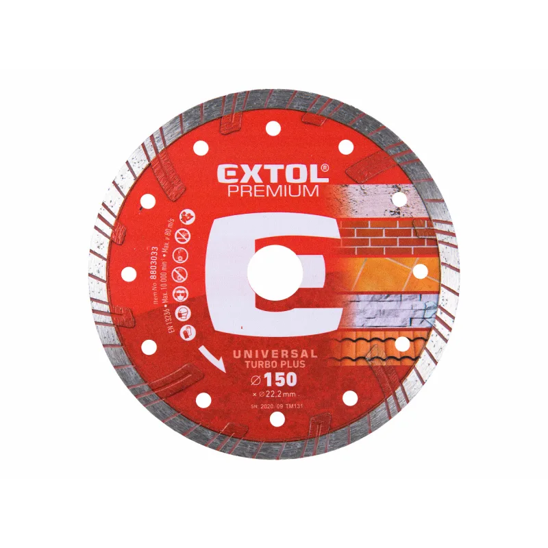 Diamantový rezný kotúč Turbo plus, Ø150mm, EXTOL PREMIUM