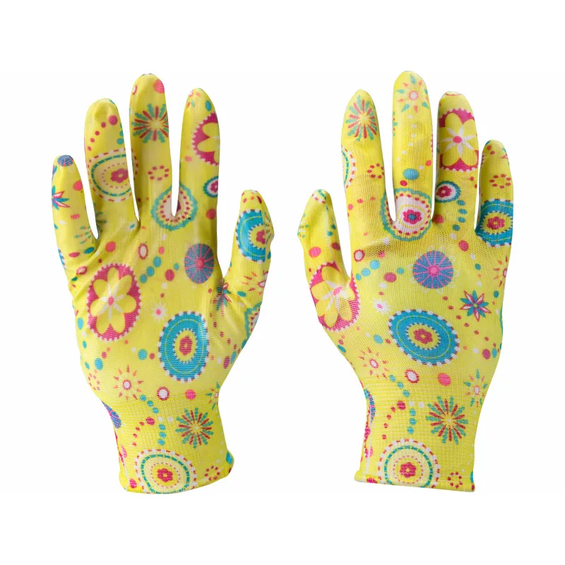 Rukavice záhradné nylónové máčané v nitrile, 9", EXTOL PREMIUM