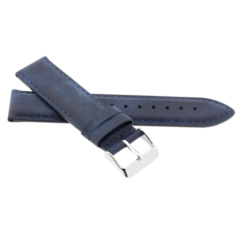 JVD Kožený unisex modrý řemínek na hodinky R41909/20