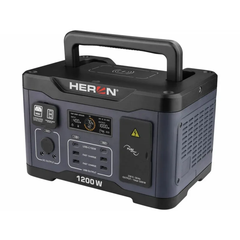 Prenosná nabíjacia stanica aku, 230V/1200W, 921Wh, LiFePo4, USB, HERON