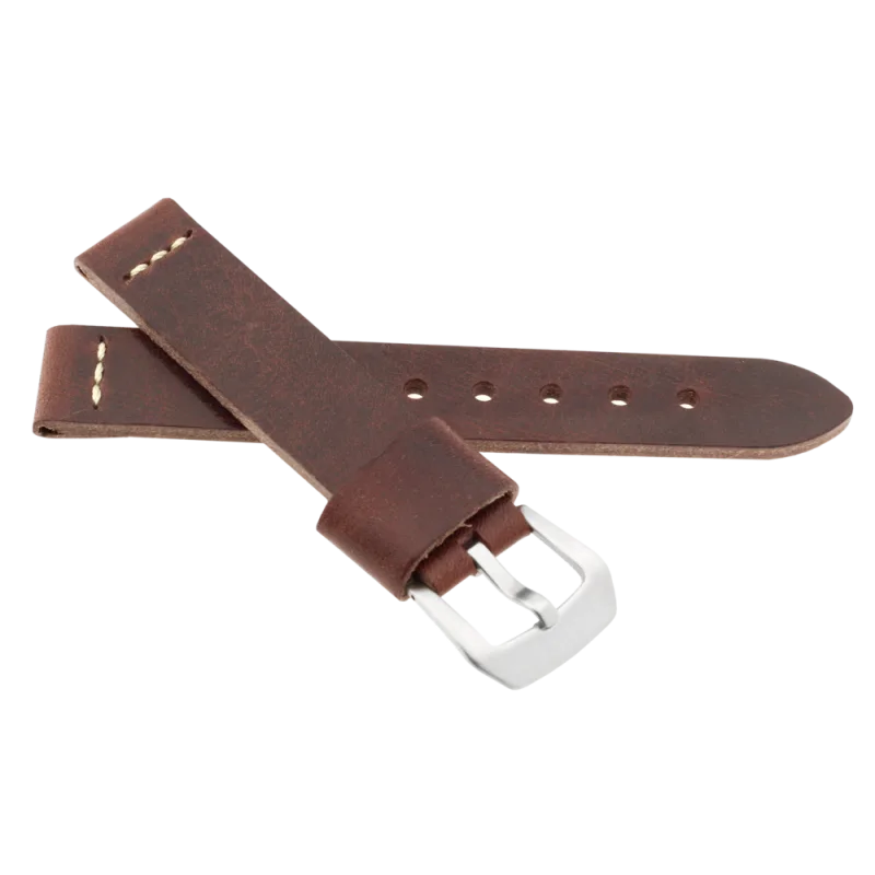 JVD Kožený unisex hnědý řemínek na hodinky R41102/22