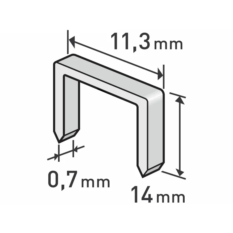 Spony 14mm, 11,3x0,7mm, balenie 1000ks, EXTOL PREMIUM