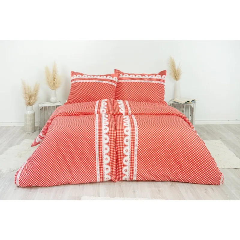 Stanex Luxusné obliečky 100% Bavlna babičkine údolie červené 140x220/70x90 cm