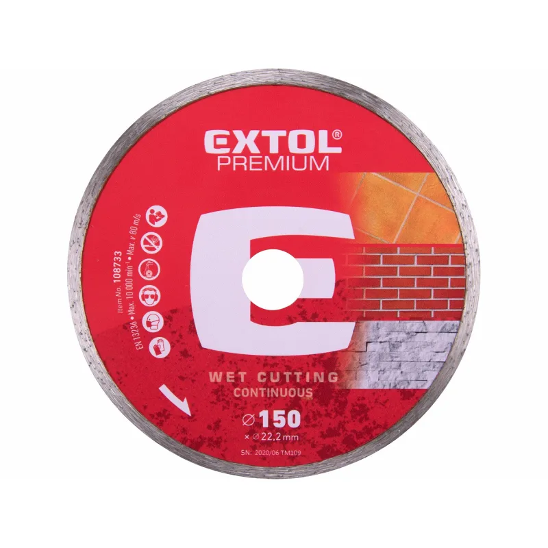 Diamantový rezný kotúč plný, 150mm, EXTOL PREMIUM