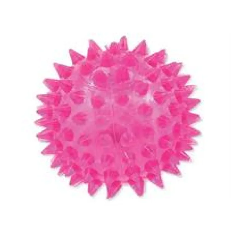 Hračka DOG FANTASY míček s LED Růžový 6 cm
