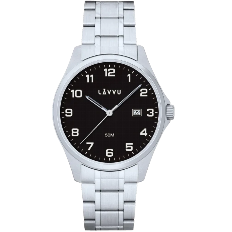 LAVVU Náramkové ocelové pánské hodinky GLIMT Black LWM0322