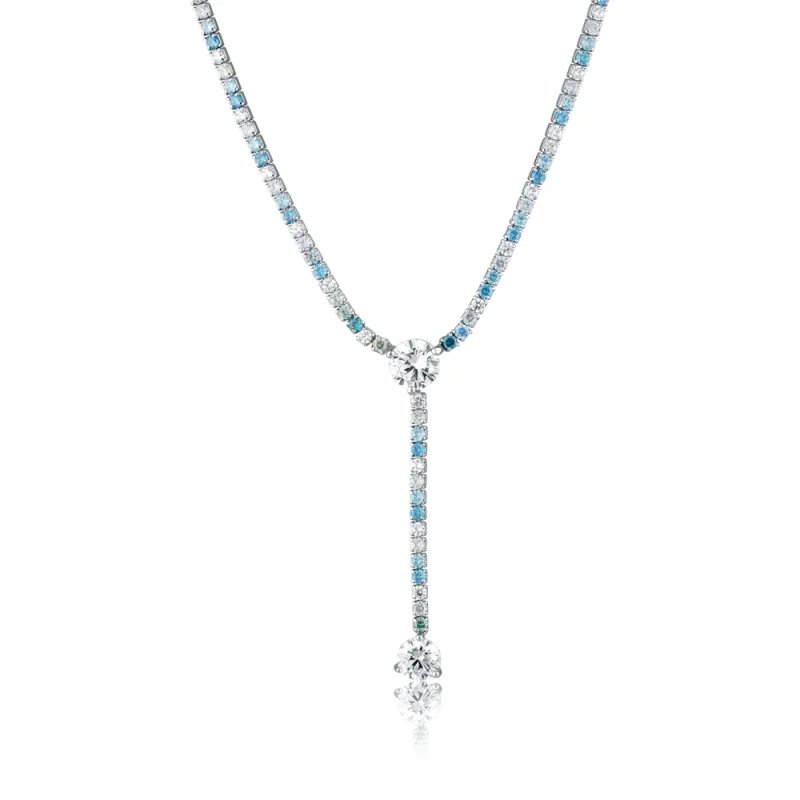 JVD Dámský stříbrný luxusní náhrdelník s blue topazy SVLN0961SH2BM18
