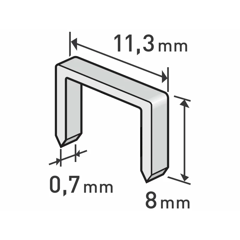 Spony 8mm 11,3x0,52x0,70mm balenie 1000ks dopredaj
