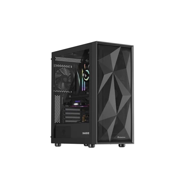Počítačová skriňa Genesis DIAXID 605F/ Midi Tower/ Transpar./ Čierna NPC…