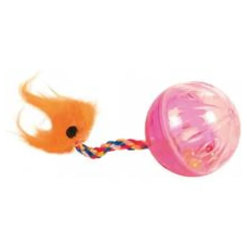 Míček chrastící s ocáskem 4 cm/2 ks