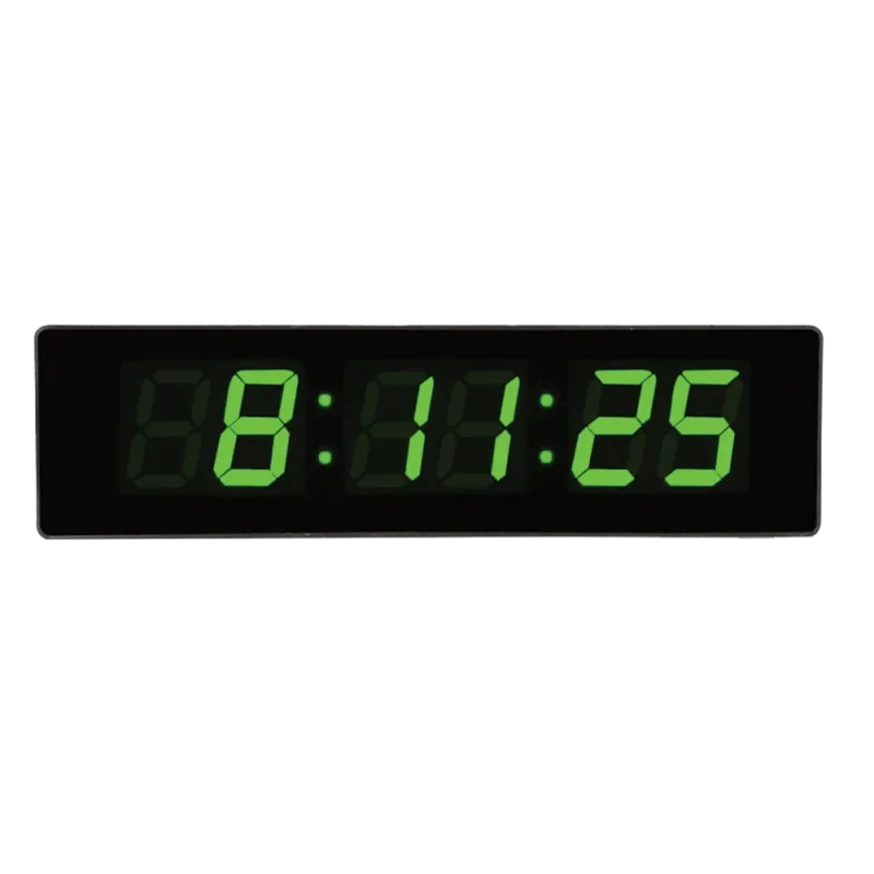 JVD Digitální černé nástěnné hodiny s LED podsvícením zelené číslice JVD DH4813.2