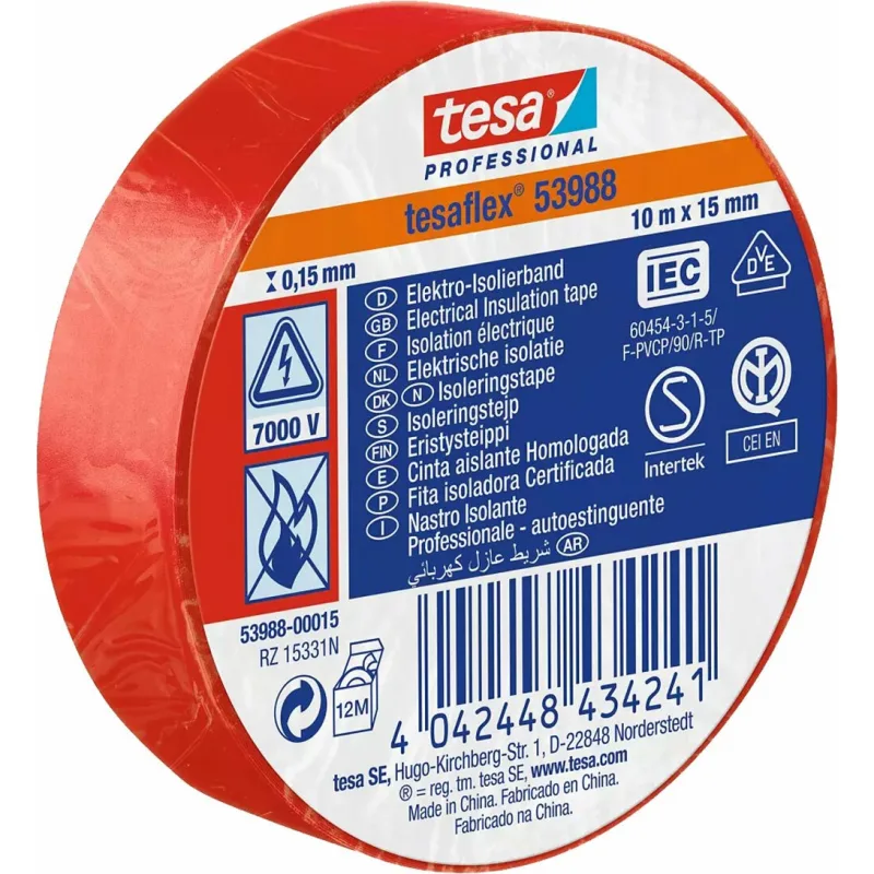 Páska 53988 elektroizolačná červená 15mm x 10m, Tesa