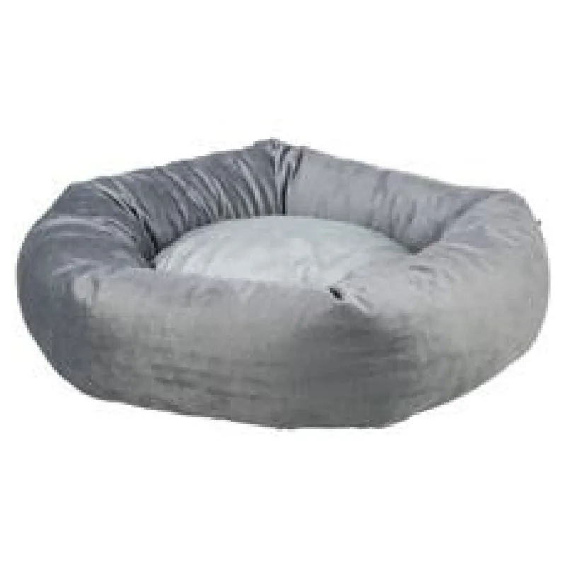 Kulatý recyklovaný pelech LIONEL, fleece, šedá 60 cm