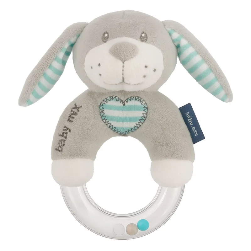 Detská plyšová hrkálka Baby Mix psík mätový