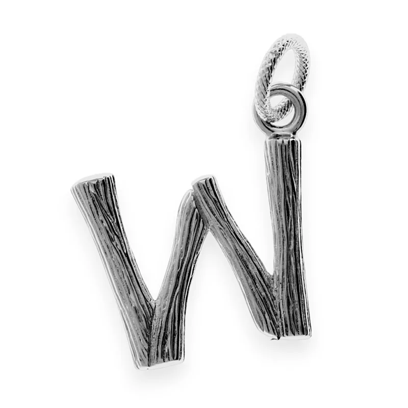 MPM Ocelový unisex nerezový přívěsek "W" 70213 - stříbrné barvy