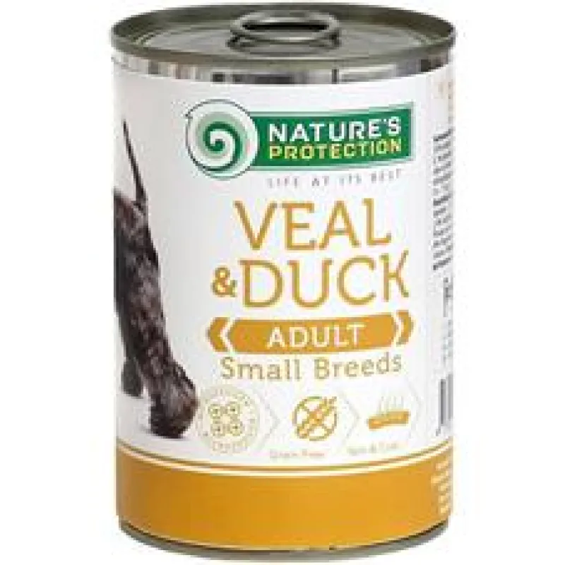 Nature’s Protection Dog konzerva Adult Small Breeds Telecí&kachna 200g