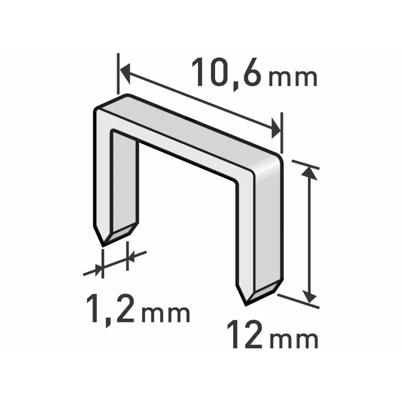 Spony do sponkovacej pištole 12mm, 10,6x1,2mm, 1000ks, EXTOL PREMIUM