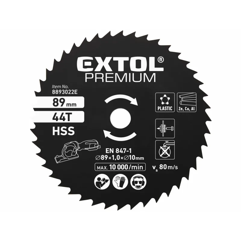 Kotúč pílový na kov, Ø89mm, 44Z , pre 8893022, EXTOL PREMIUM