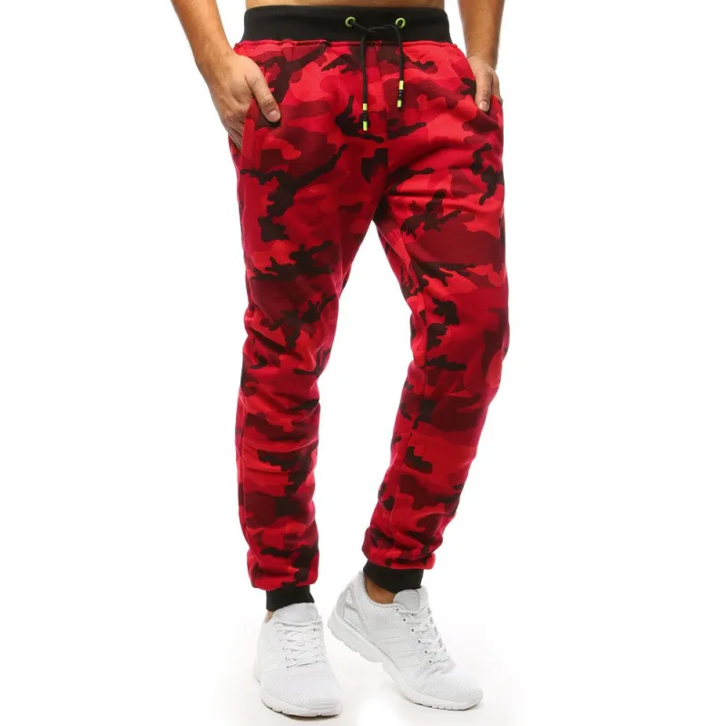 Pánske jogger tepláky camo Dstreet UX1467 červené M