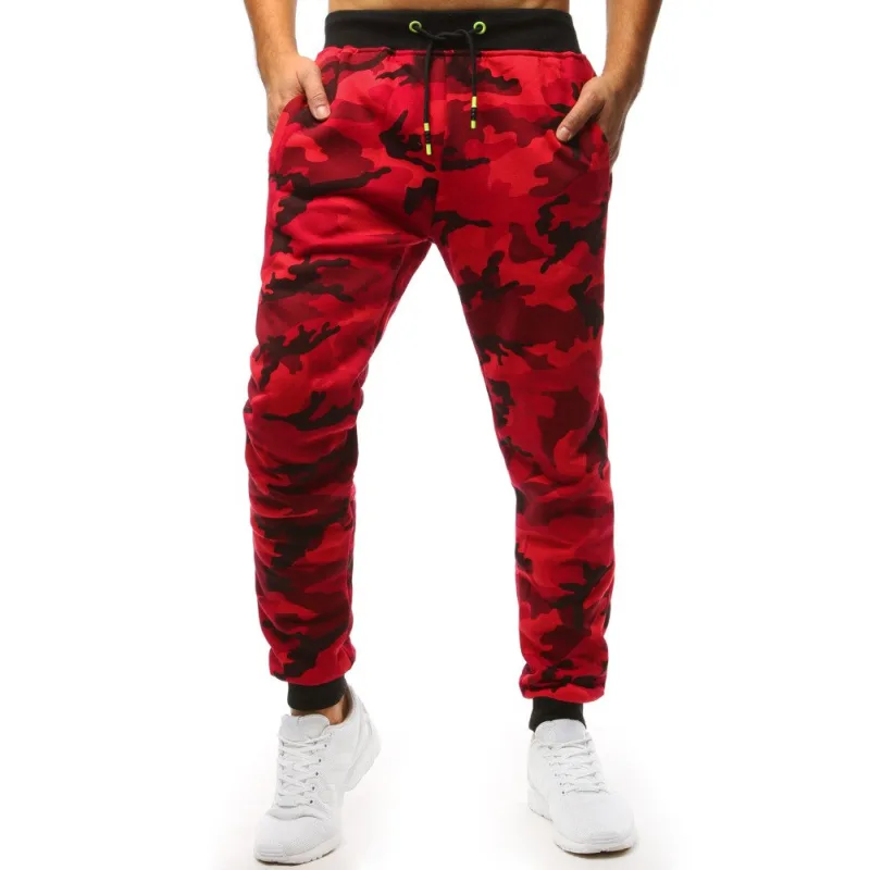 Pánske jogger tepláky camo Dstreet UX1467 červené M