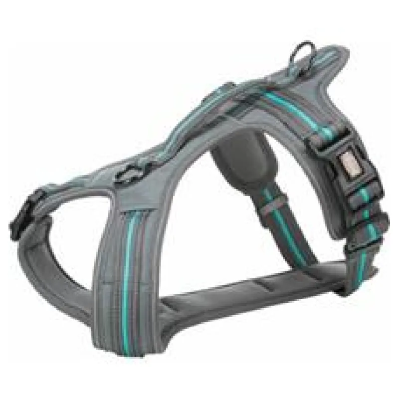 FUSION cestovní postroj - grafit/oceán M-L:61-75cm/30mm